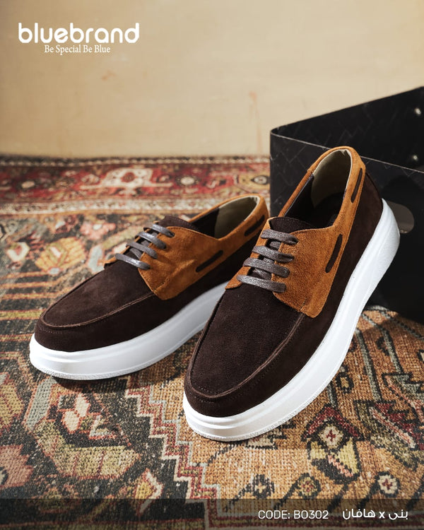 حذاء كاجوال شمواه طبيعي برباط - BO302 - Brown*ha