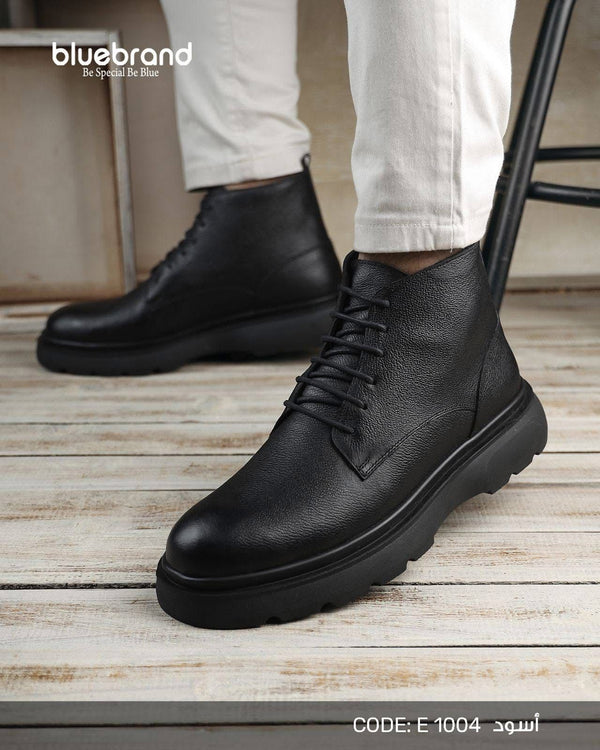 حذاء جلد طبيعي هاف بوت - E1004 - Black
