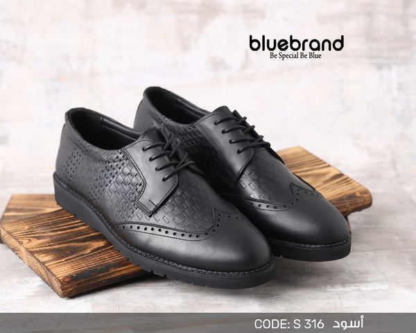 حذاء جلد طبيعي كاجوال برباط - S316