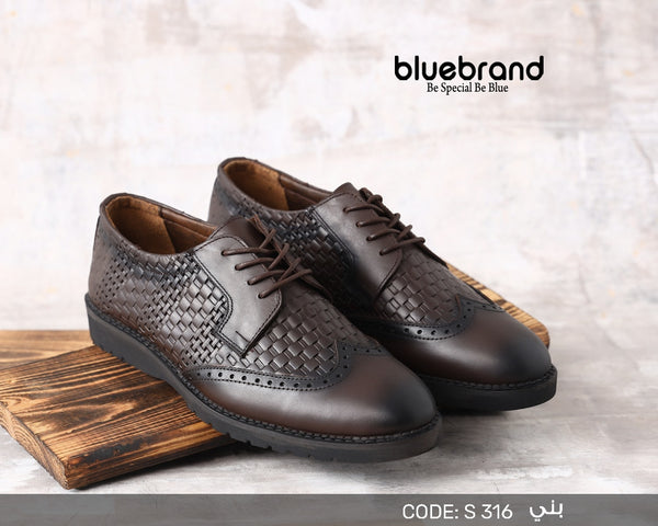 حذاء جلد طبيعي كاجوال برباط - S316