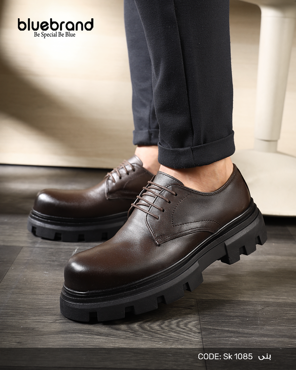 حذاء جلد طبيعي كاجوال بانص - SK1085 - BROWN