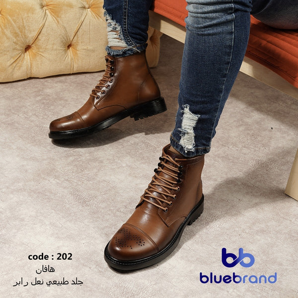حذاء جلد طبيعي هاف بوت - 202