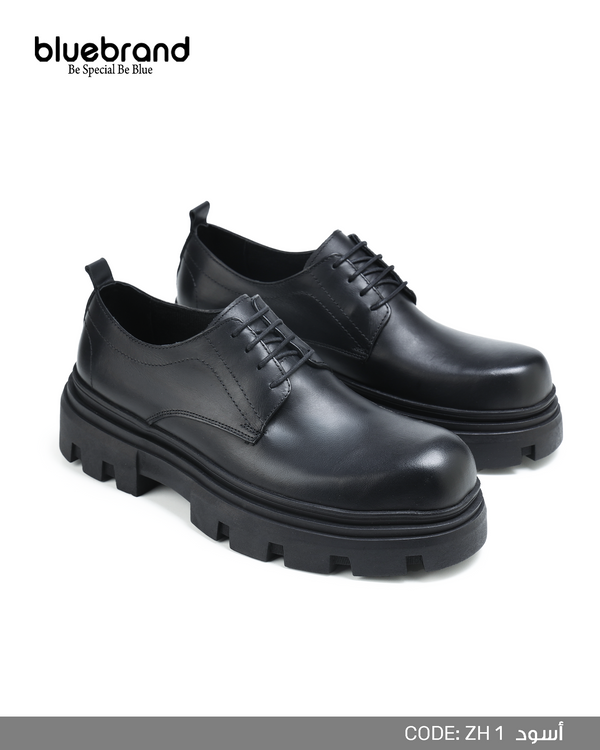 حذاء جلد سكاي كاجوال برباط - ZH1 - Black