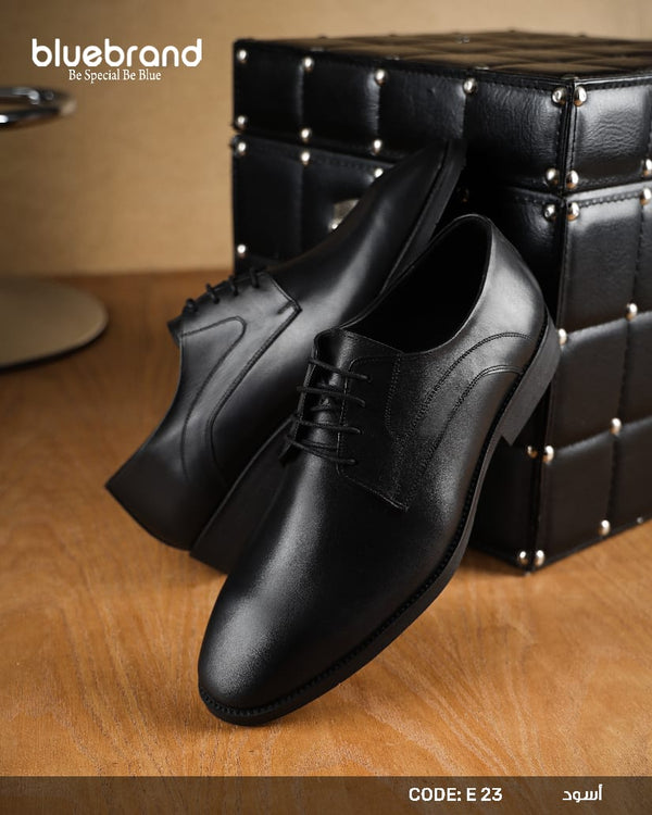 حذاء جلد طبيعي كلاسيك برباط - E23 - Black