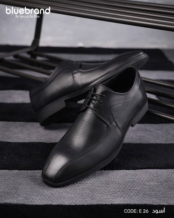 حذاء جلد طبيعي كلاسيك برباط - E26 - Black