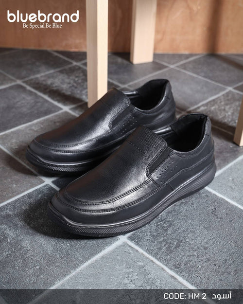 حذاء جلد طبيعي كاجوال بانص - HM2 - Black