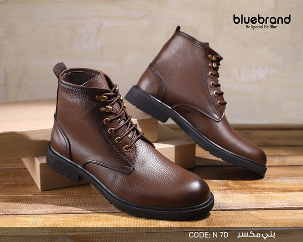 حذاء جلد طبيعي هاف بوت - N70