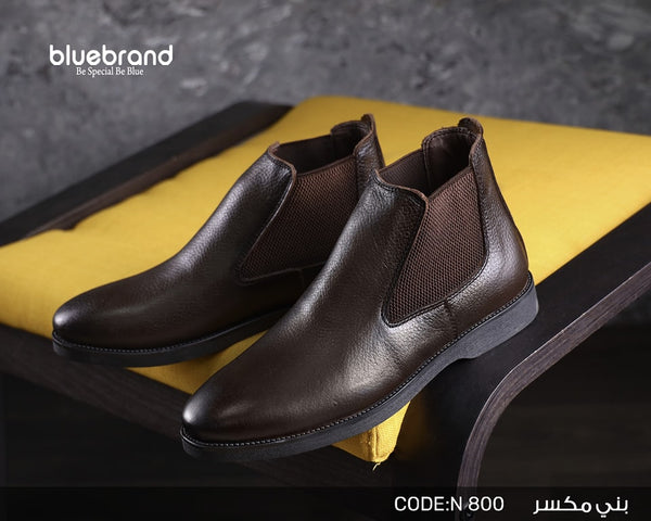 حذاء جلد طبيعي هاف بوت - N800m