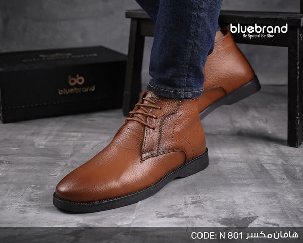 حذاء جلد طبيعي هاف بوت - N801