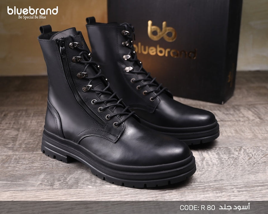 حذاء جلد طبيعي هاف بوت - R80