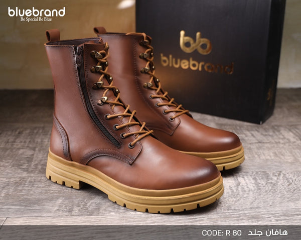 حذاء جلد طبيعي هاف بوت - R80