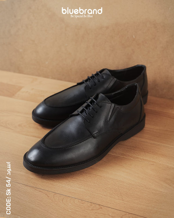 حذاء جلد طبيعي كاجوال برباط - SK54 - Black