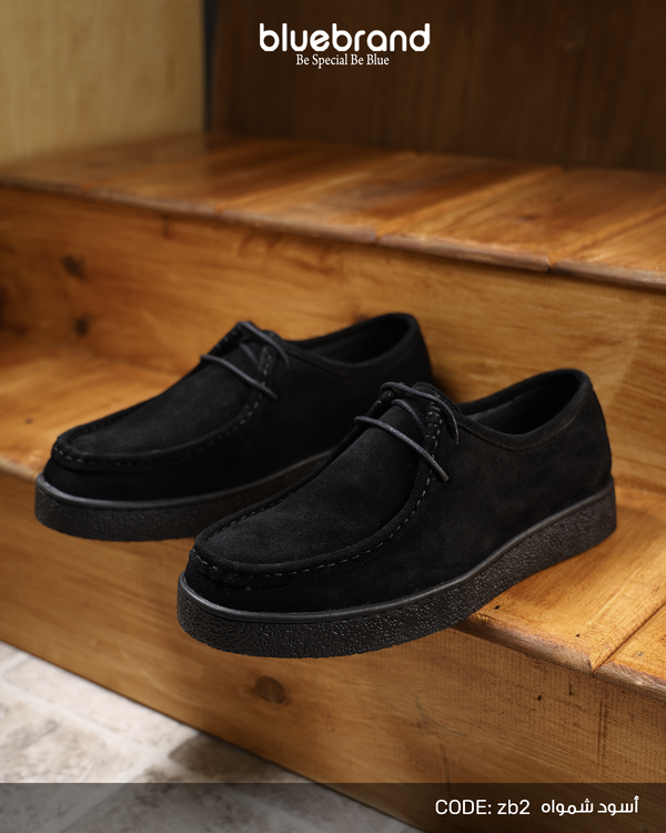 حذاء كاجوال شمواه طبيعي برباط - ZB2 - BLACK